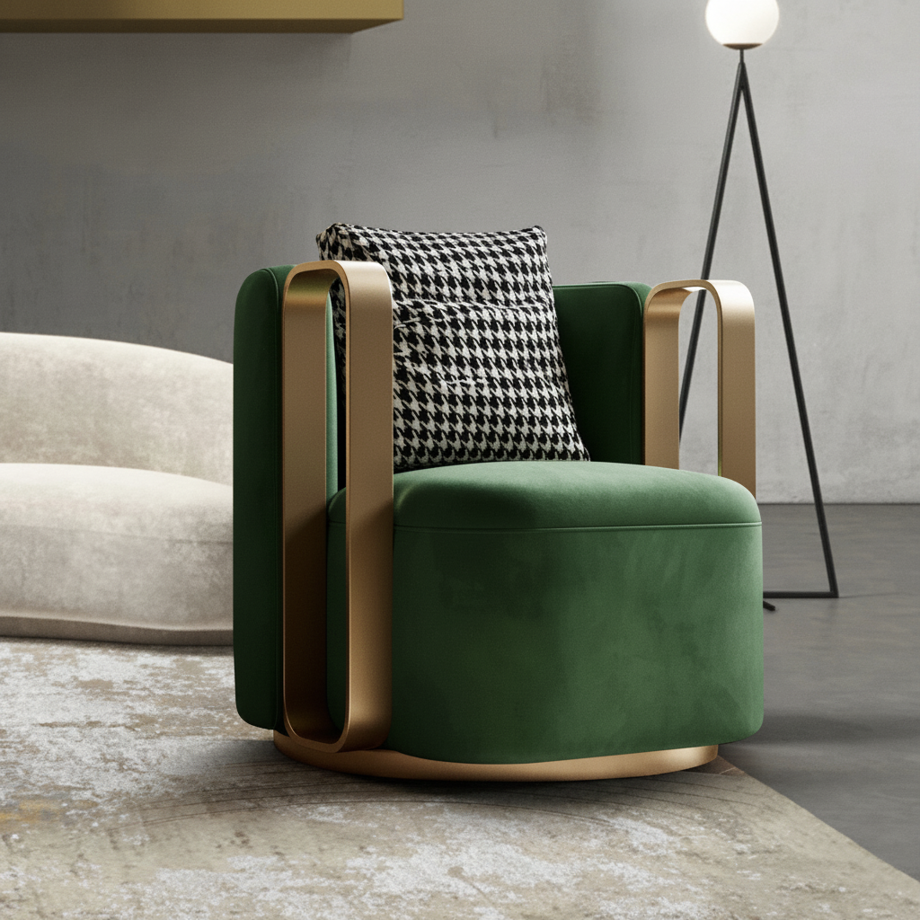 Emerald Gold Chair – Front Left Diagonal
