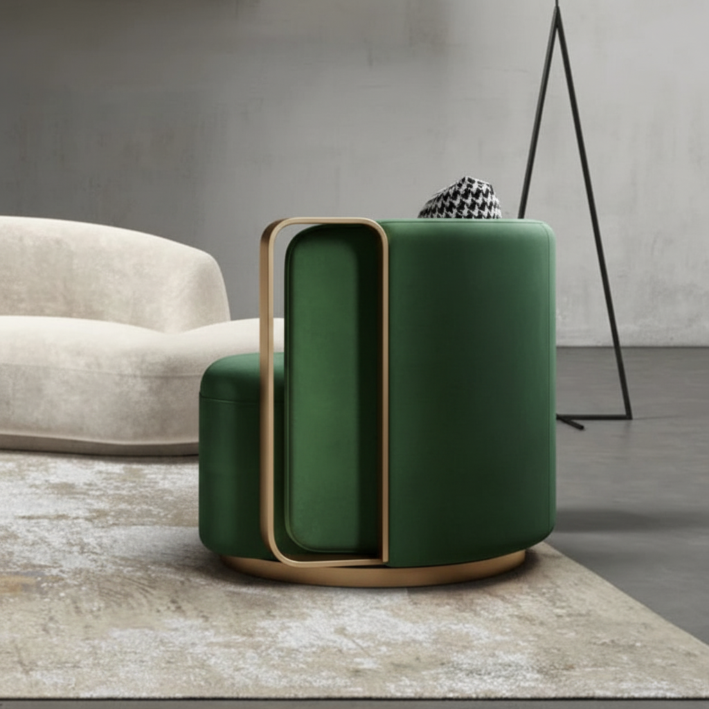 Emerald Gold Chair – Side Profile