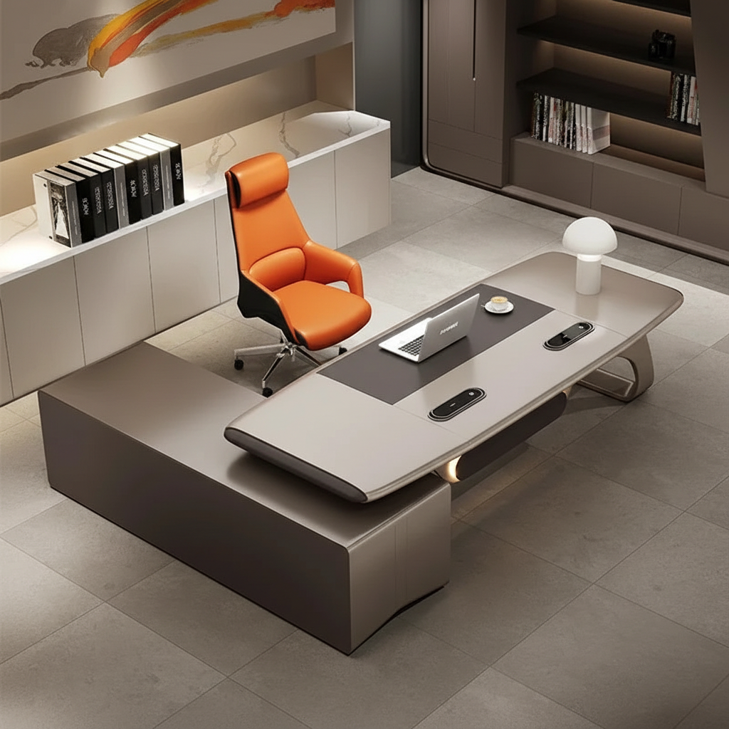 Executive desk aerial view