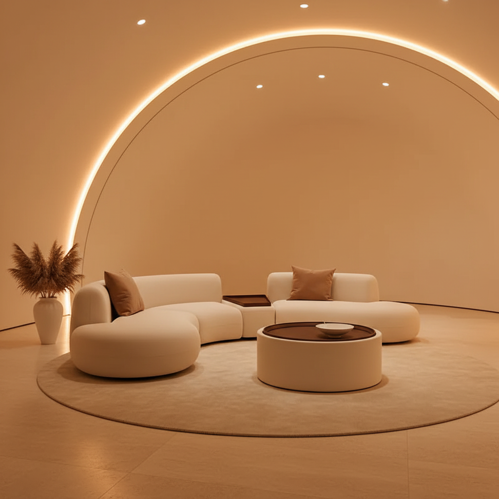 Full Circle Modular Sofa – Front View Luxury Room
