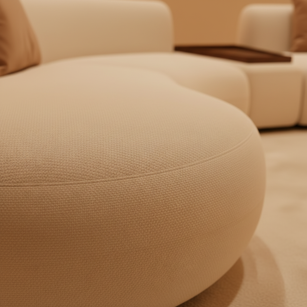 Futuristic C-Shaped Sofa – Fabric Close-Up