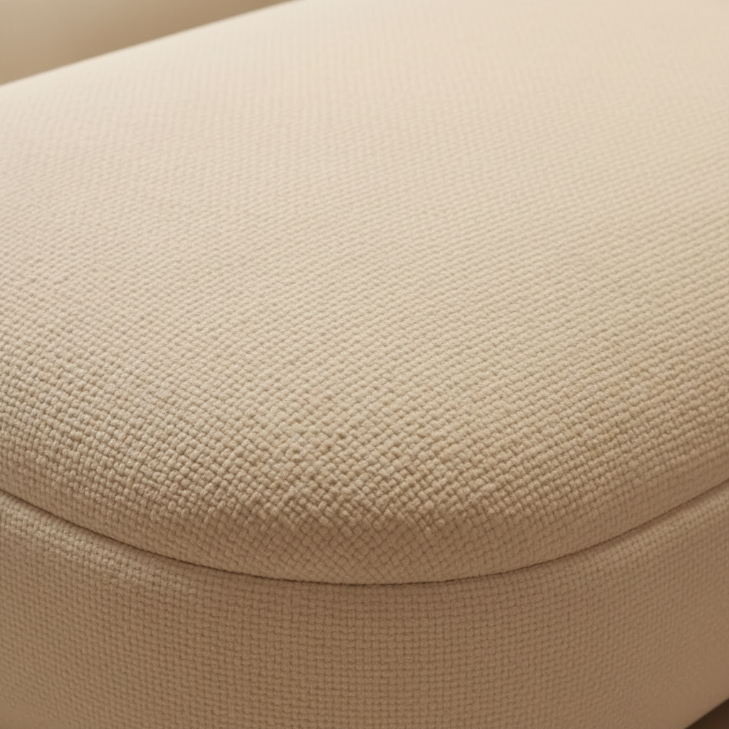 Grand Circular Sofa – Bouclé Close-Up Evening Light