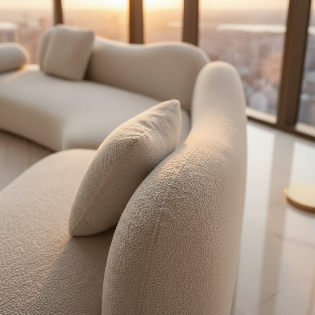 Ivory Curved Bouclé Macro 4