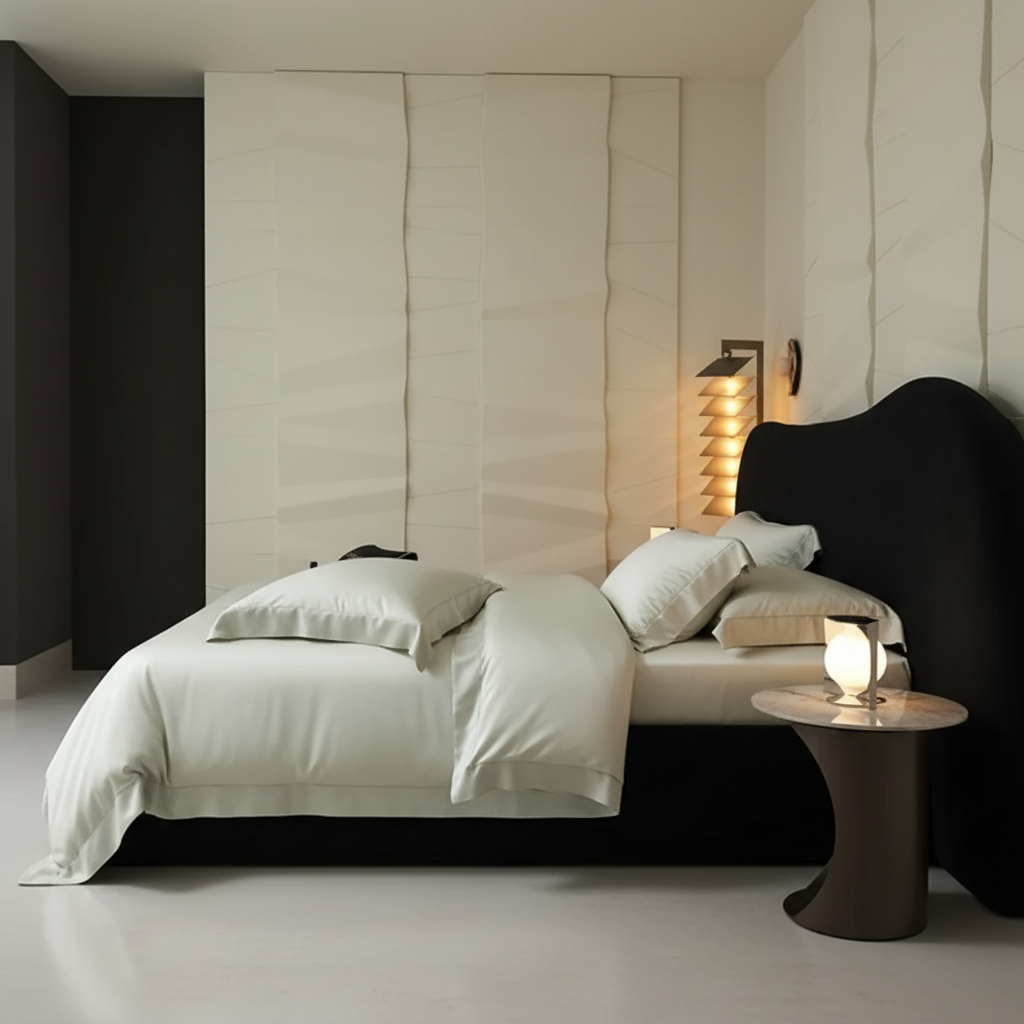 Ivory Satin Bedding – Right Side Profile