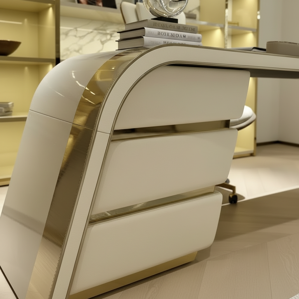 Luxury desk drawer detail