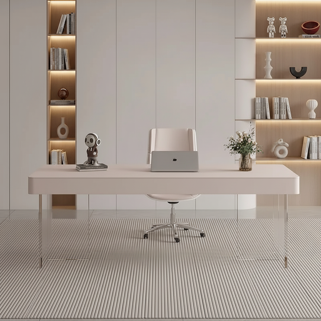 Minimalist desk front view