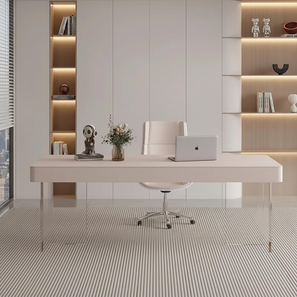 Minimalist desk full room view