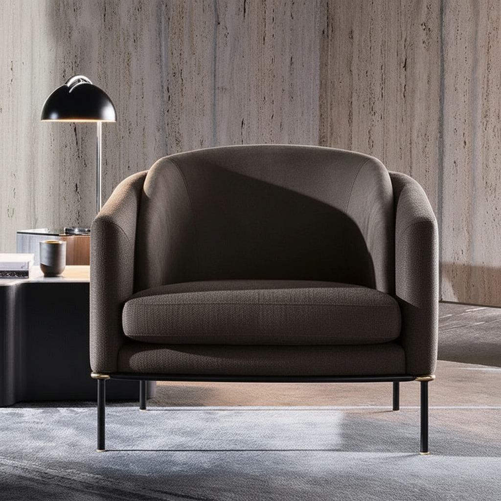Mocha Barrel Chair – Front