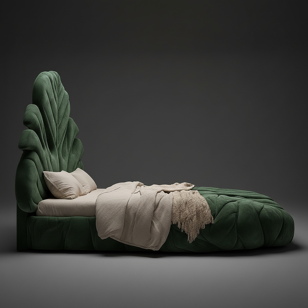 Monstera Leaf Bed Side View 1