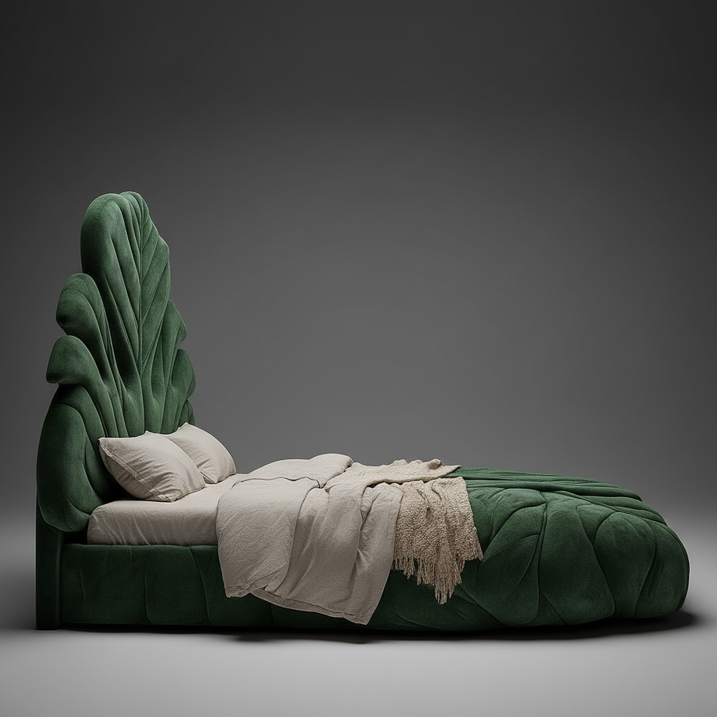 Monstera Leaf Bed Side View 2