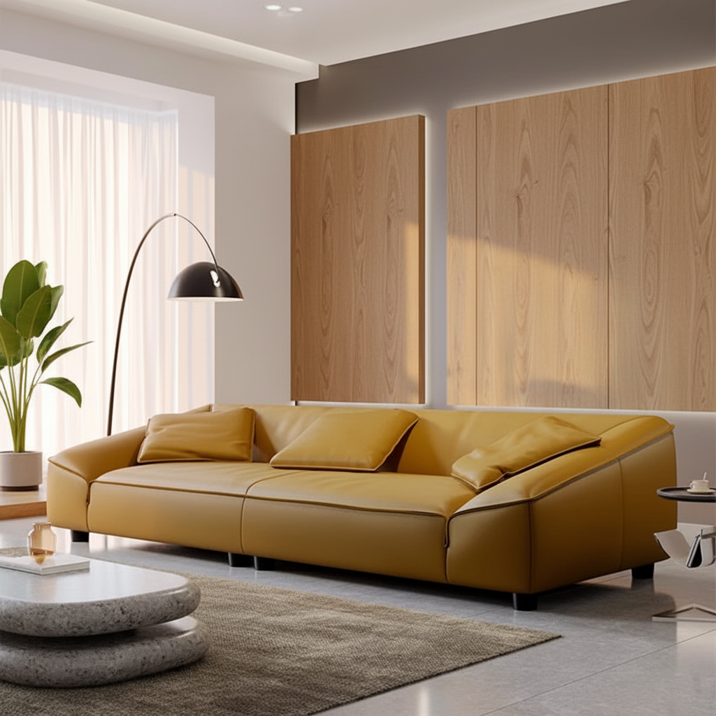 Mustard Leather Sofa 2 Showcase 1
