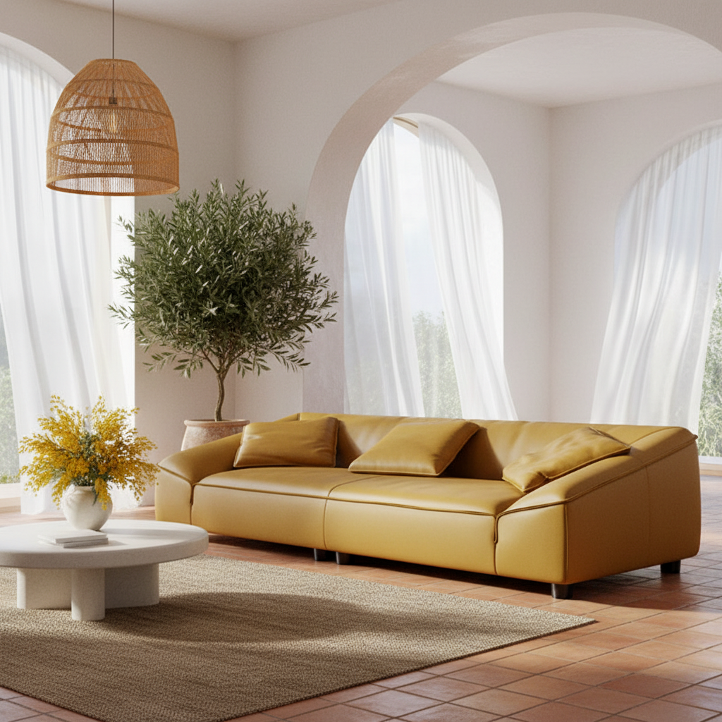 Mustard Leather Sofa 2 Showcase 5