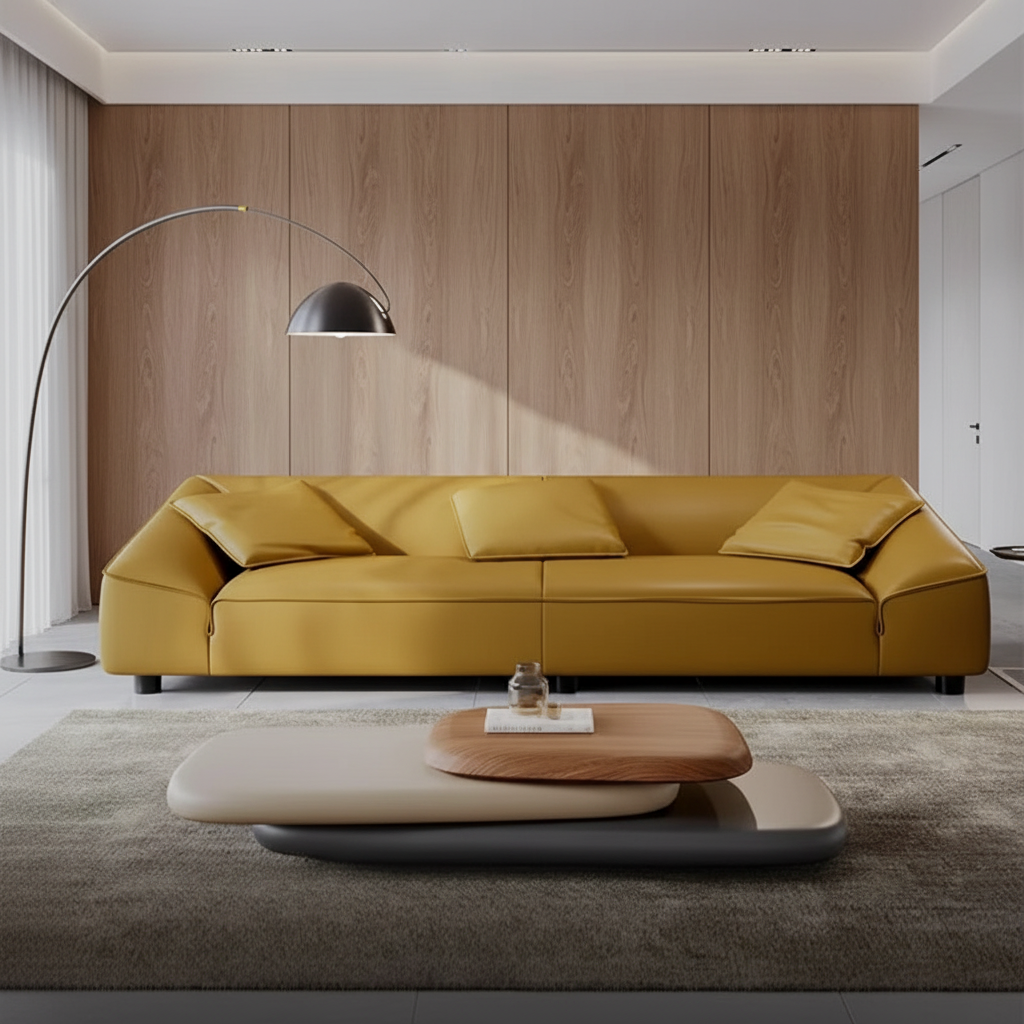 Mustard Leather Sofa Showcase 1
