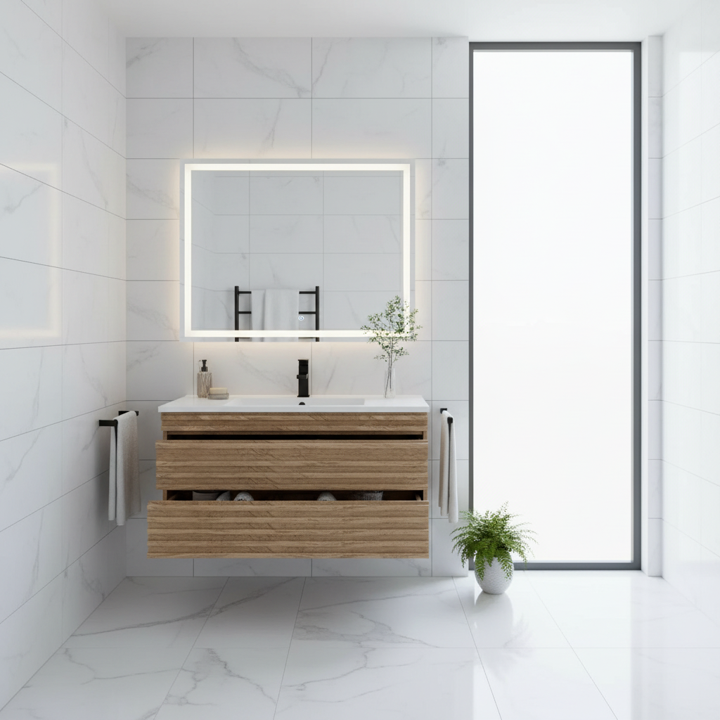 Oak Ribbed Vanity 2 Showcase 2