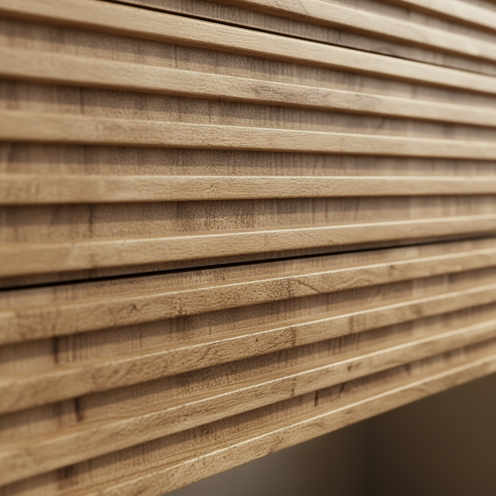 Oak Ribbed Vanity Detail 1