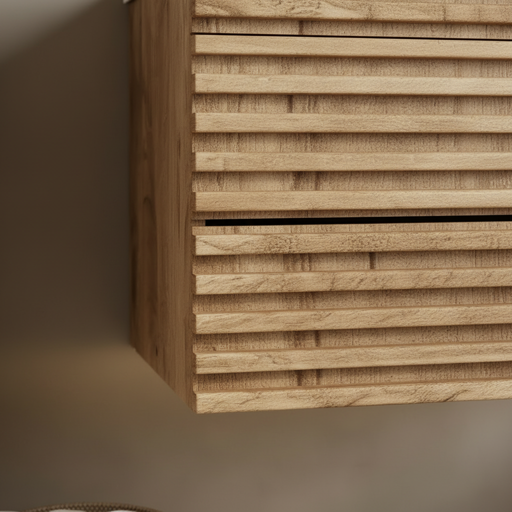 Oak Ribbed Vanity Detail 4
