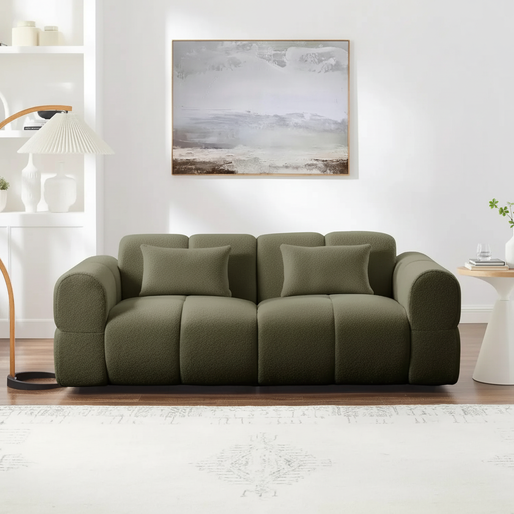 Olive Cloud Sofa Showcase 1