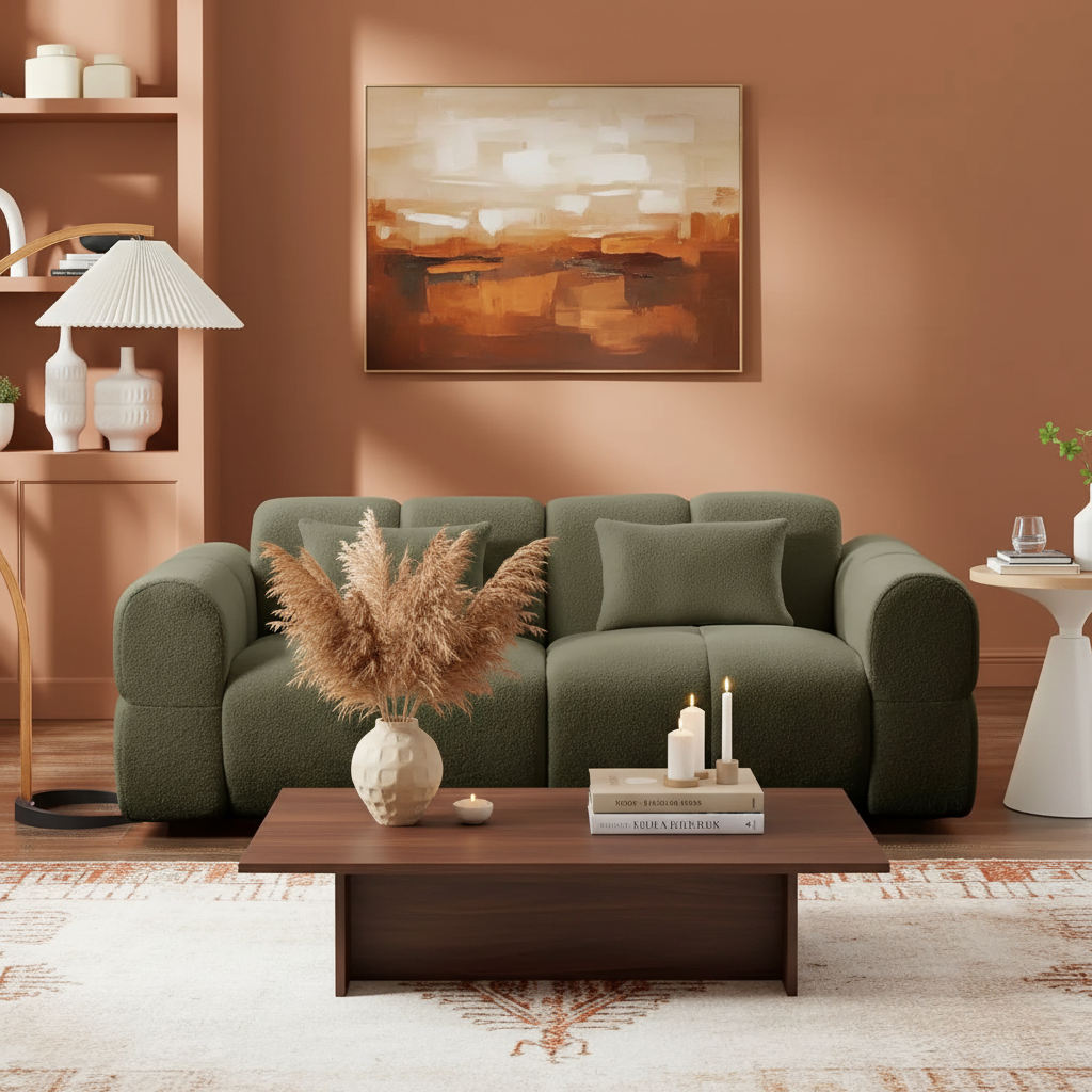 Olive Cloud Sofa Showcase 4