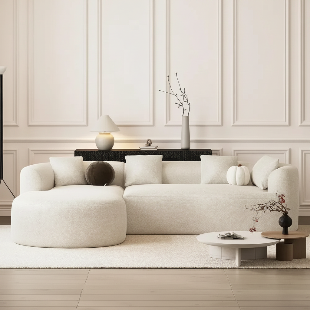 Oversized Curved Sectional – Front View Luxury Room