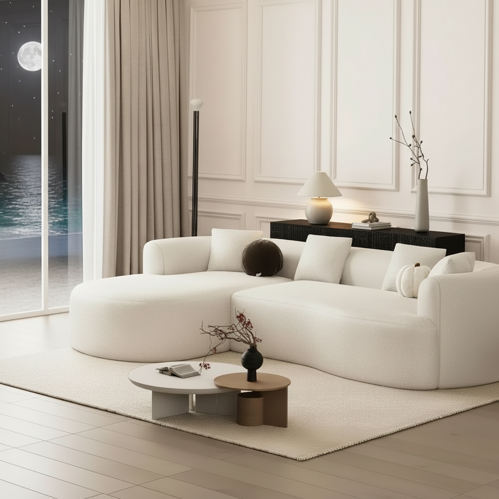 Oversized Curved Sectional – Side Diagonal Moonlit Ocean