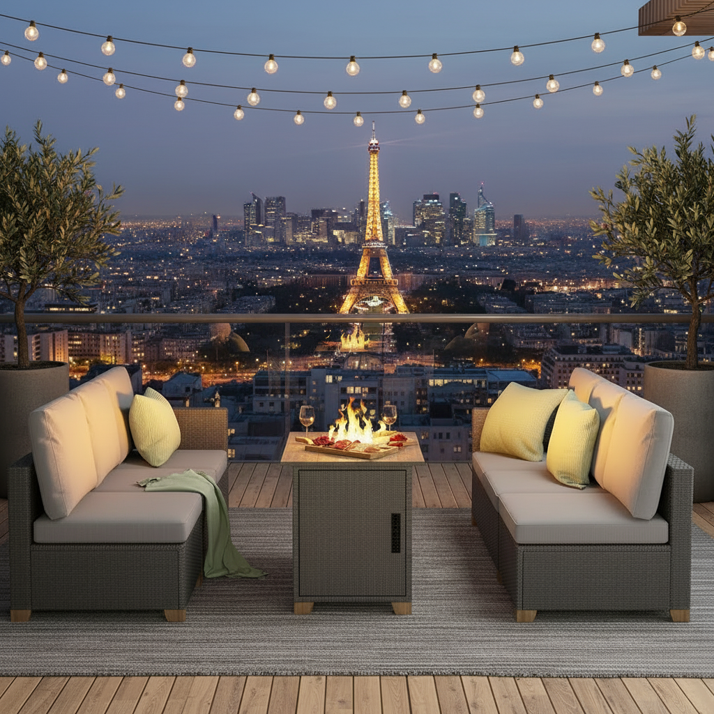 Paris Rooftop Night