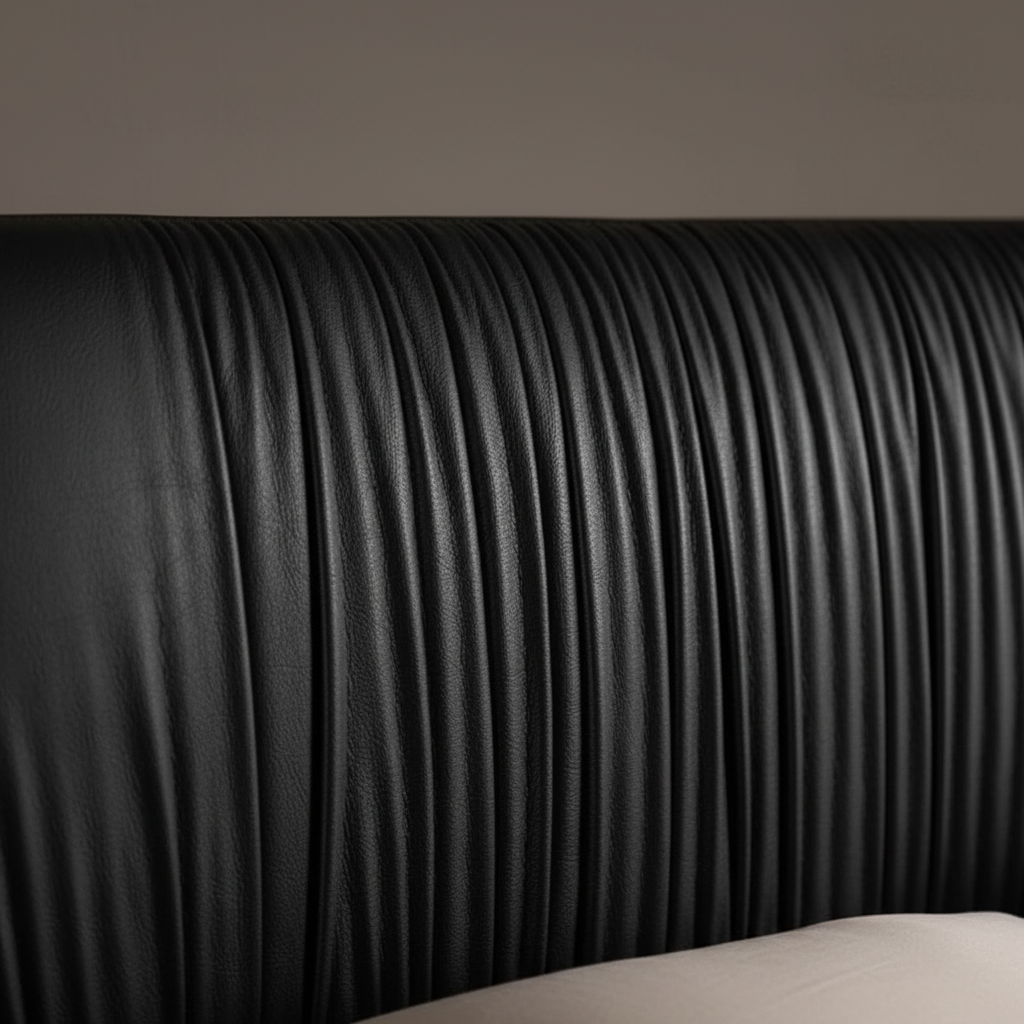 Pleated Leather Detail