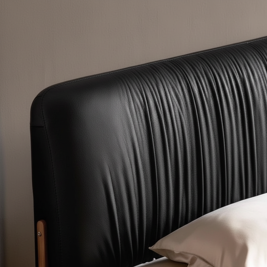 Pleated Leather Headboard Detail