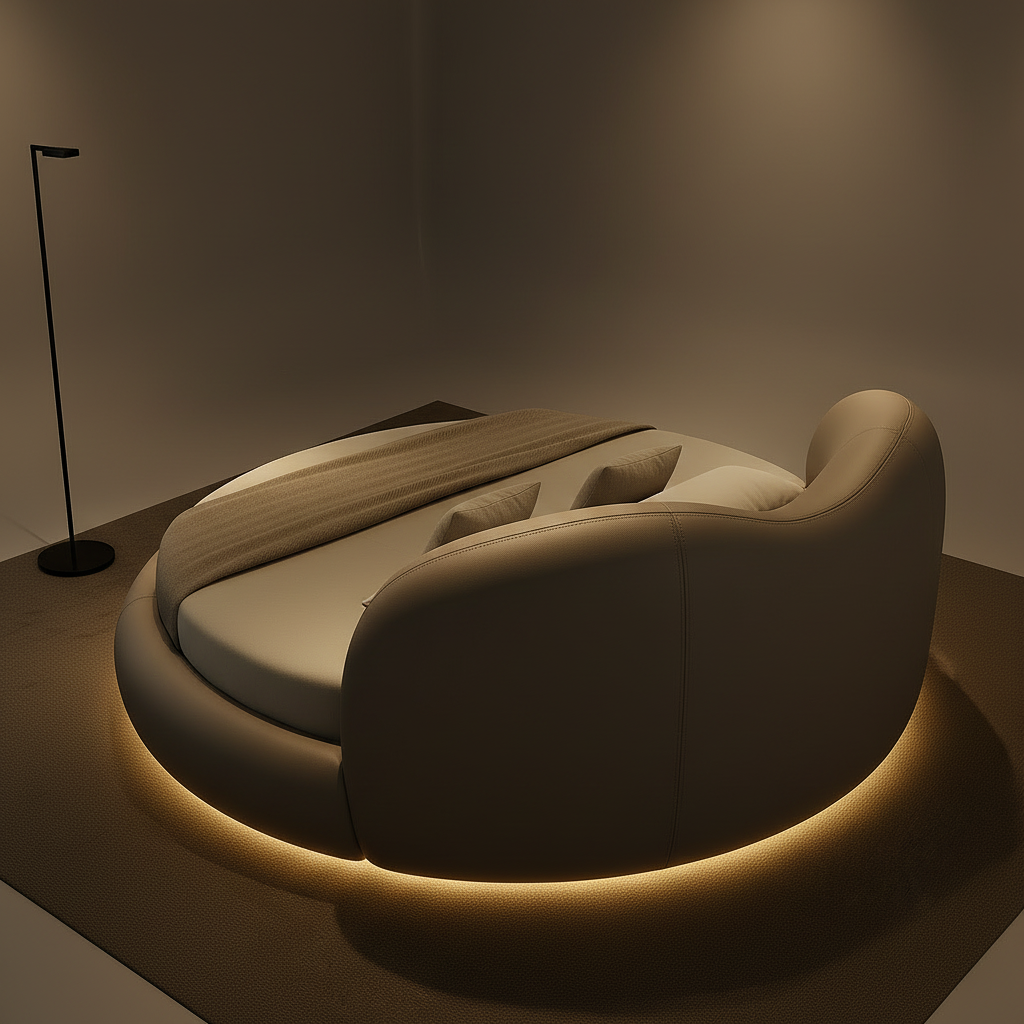 Round Bed – Rear 3/4 Headboard