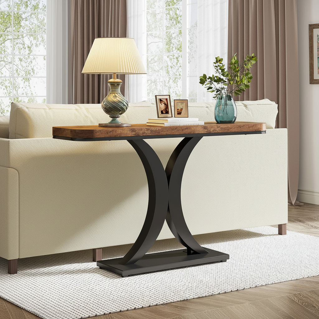 Rustic Console Table – Front Left Diagonal