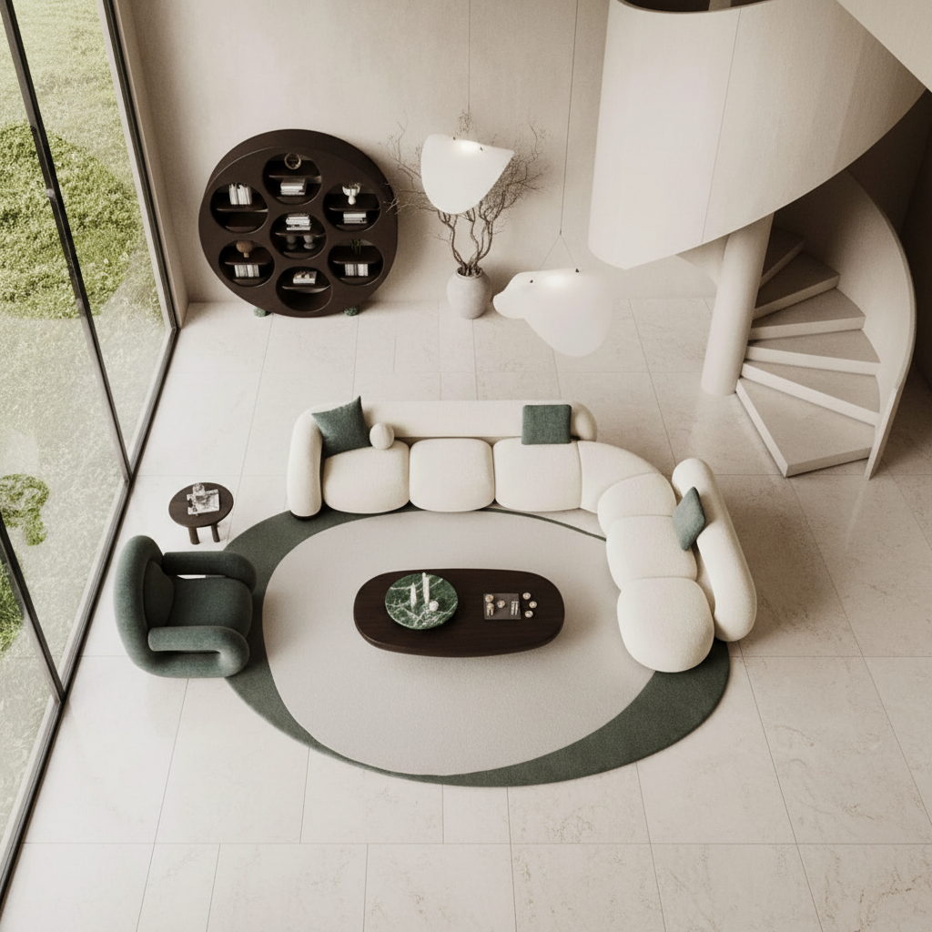 Sculptural Sofa – Overhead View