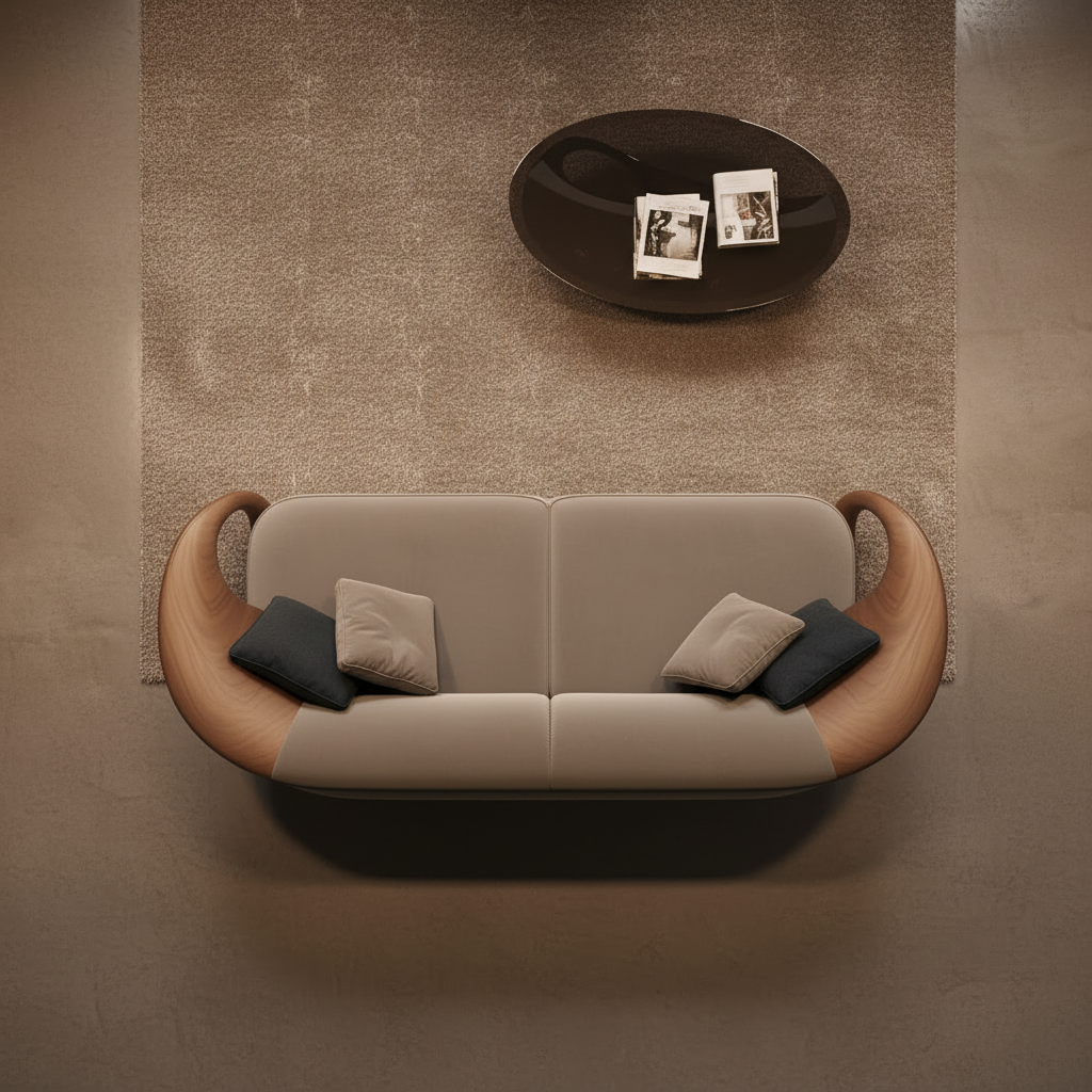 Sculptural Sofa – Overhead View