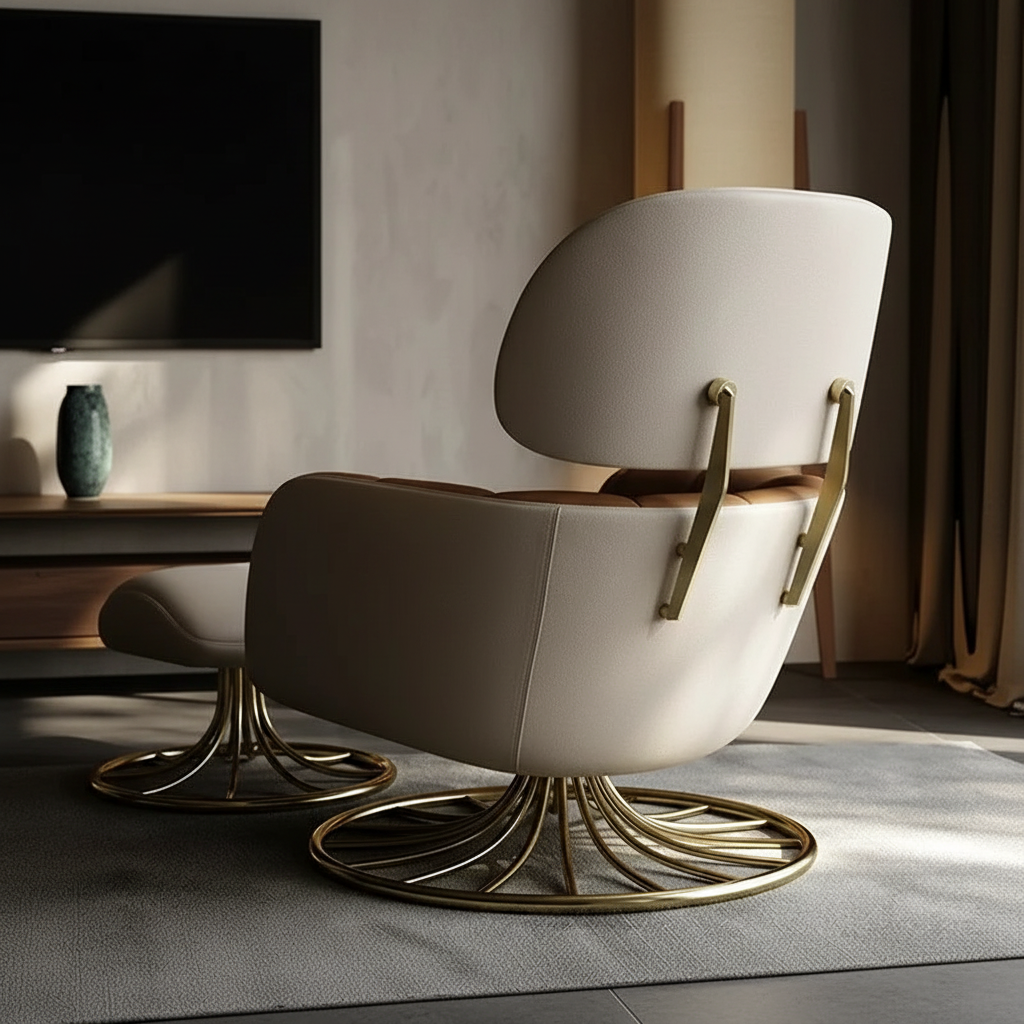 Spiral Gold Lounge Chair – Rear View