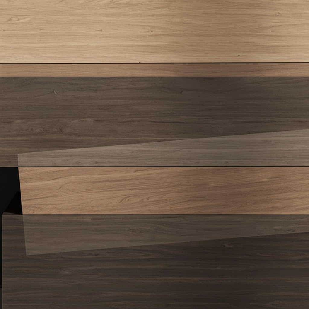 Staggered Drawer Chest – Wood Grain Gradient Close-Up
