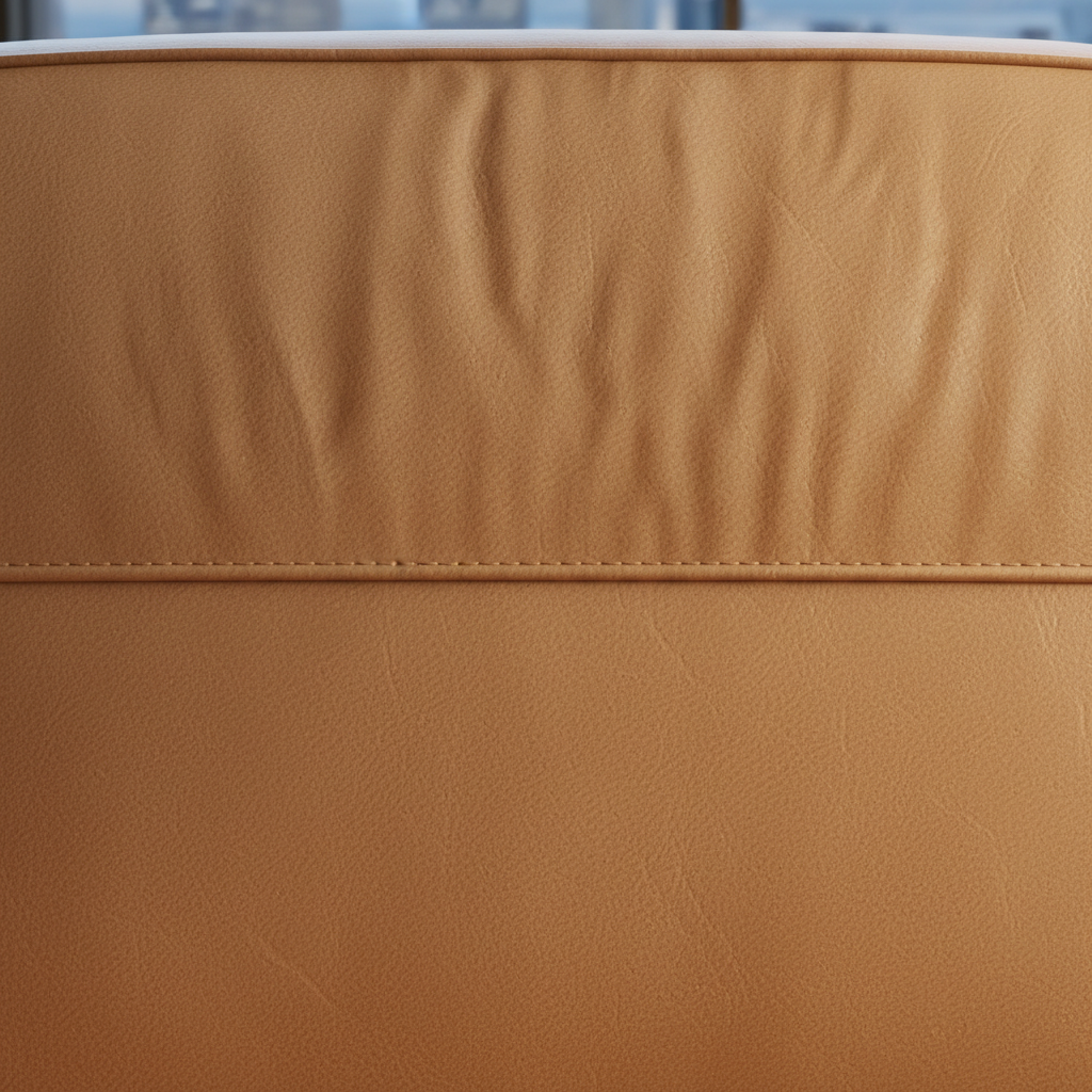 Tan Leather Penthouse Sofa – Full-Grain Leather Close-Up