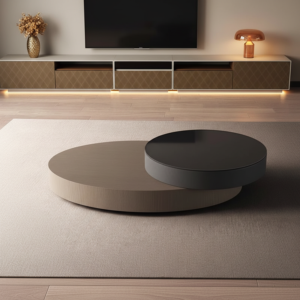 Two-Tone Round Table – Rear View