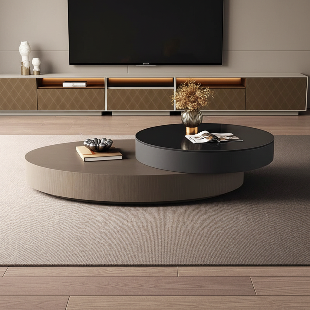 Two-Tone Round Table – Side Profile