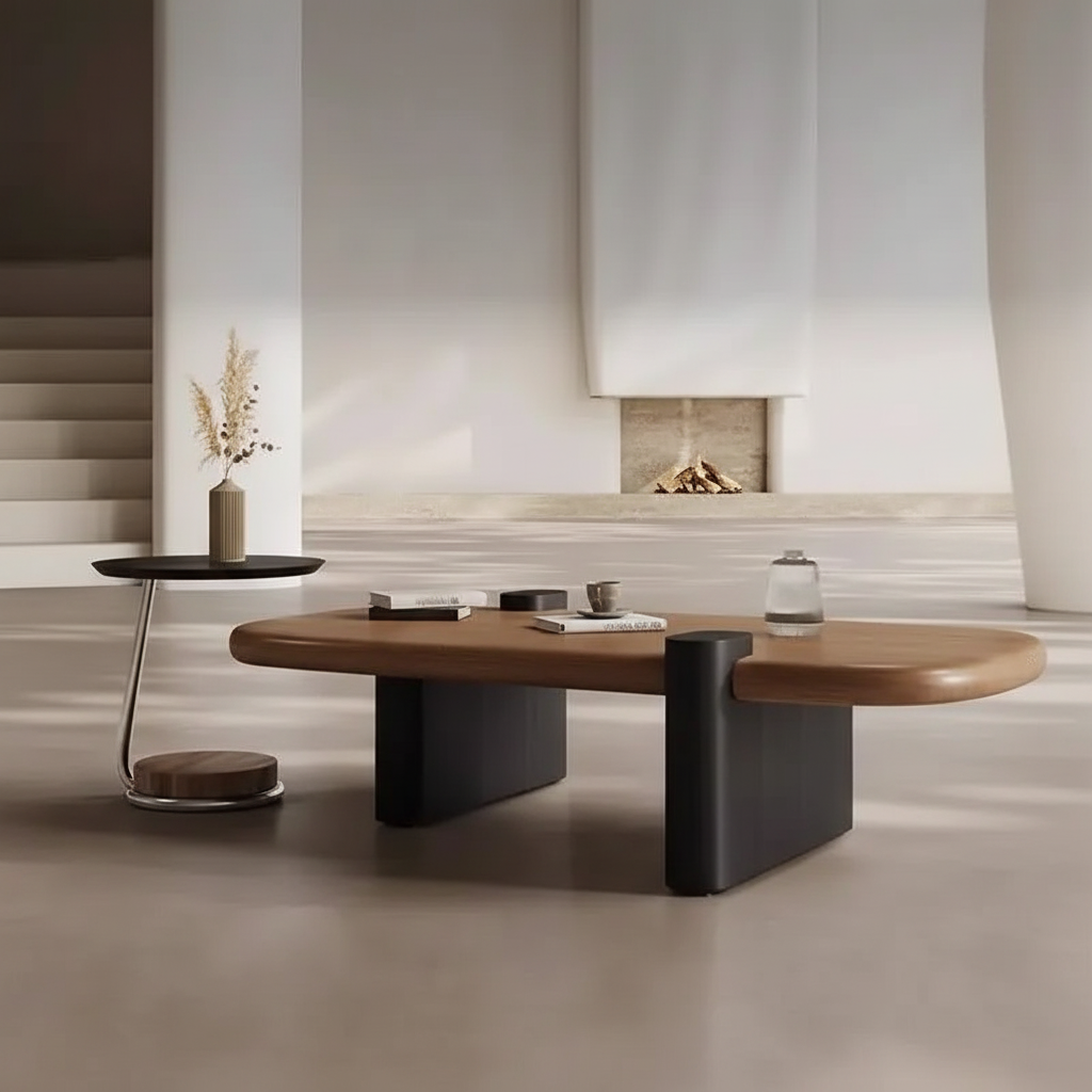 Walnut Cloud Table – Left Side Profile