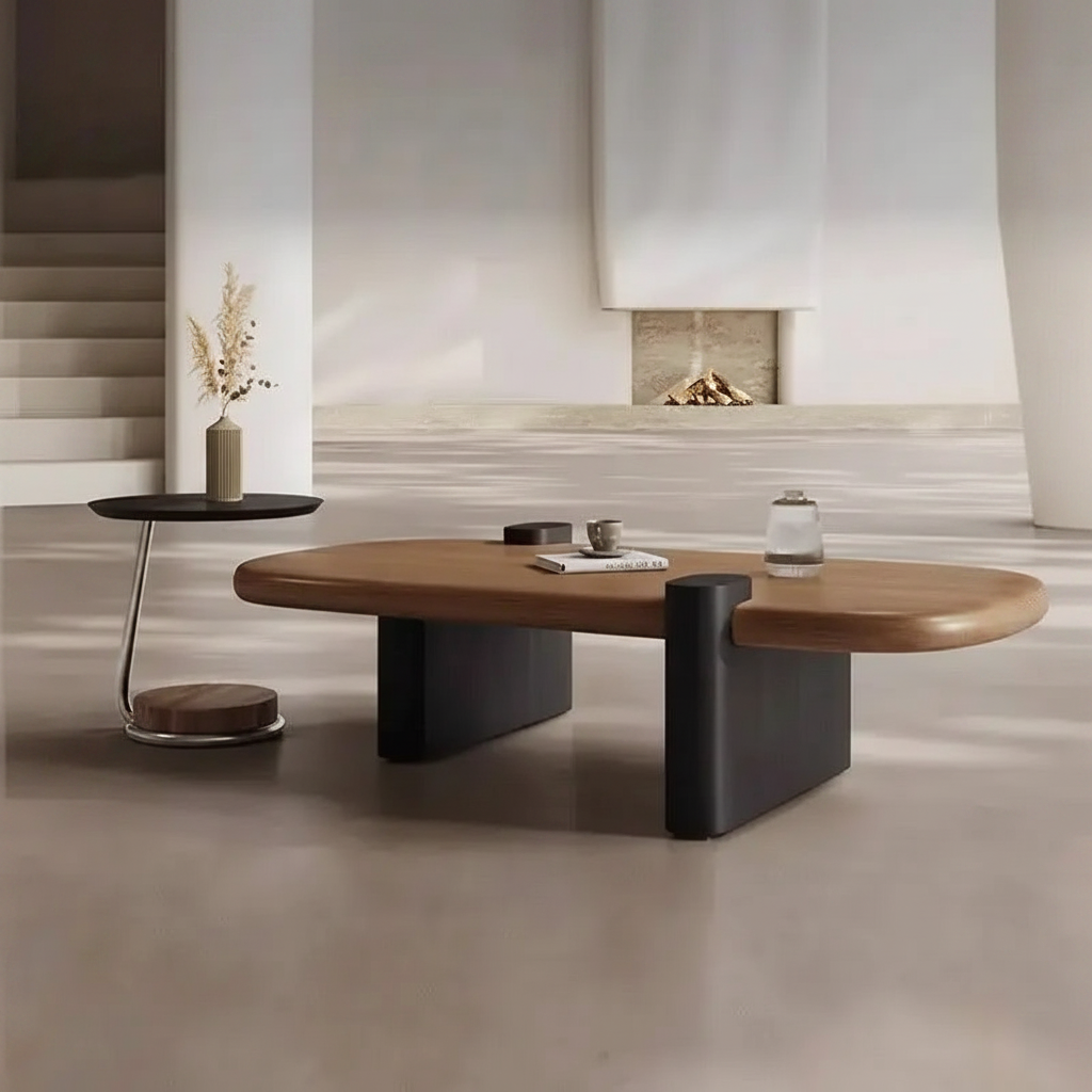 Walnut Cloud Table – Low Angle Fireplace