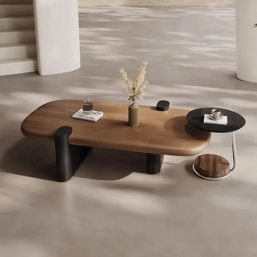 Walnut Cloud Table – Overhead Diagonal