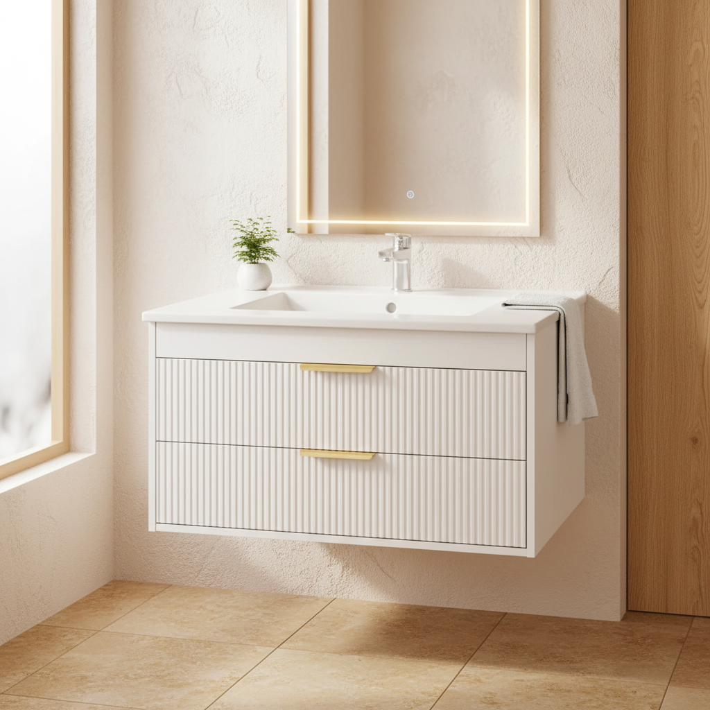 White Fluted Vanity Showcase 2