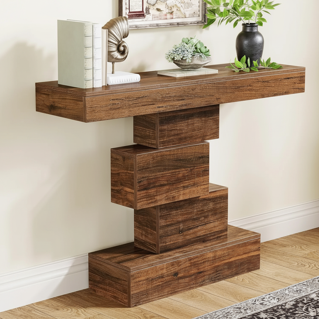 Zigzag Console Table – Left Close Diagonal