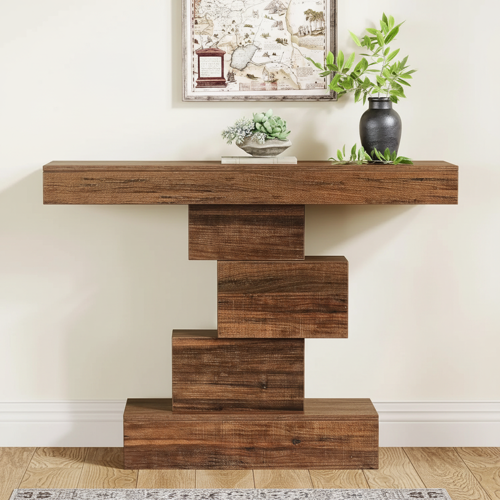Zigzag Console Table – Left Side Profile