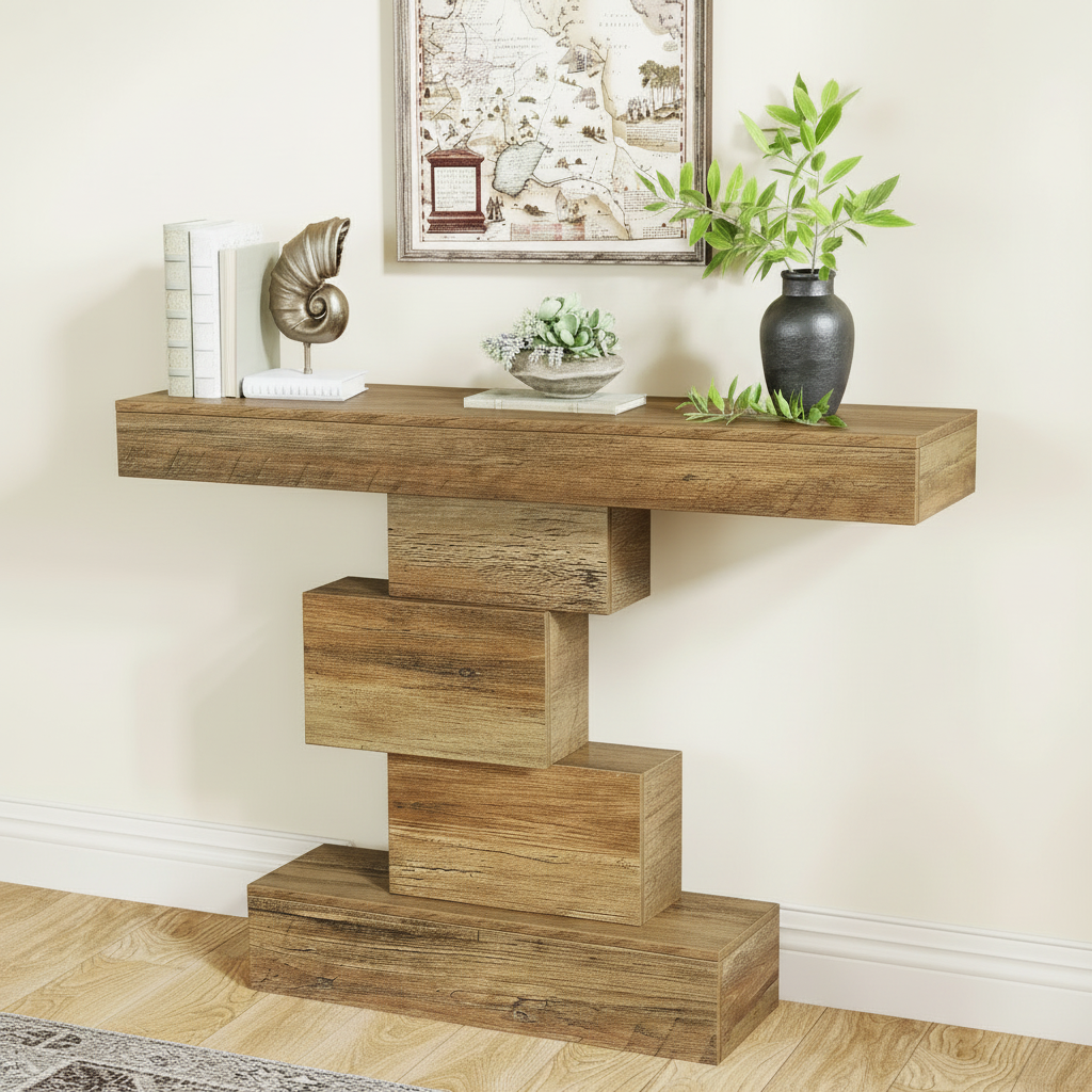 Zigzag Console Table – Right Close Diagonal